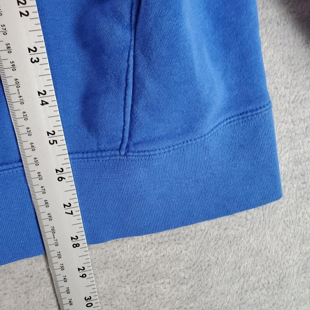 Nike‎ Air Men Sweatshirt XL Blue Hoodie Logo Spellout Embroidered Full Zip Y2K
